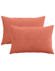 Federa 2 pcs ALMELO Rosso Arancio 50 x 80 cm corduroy