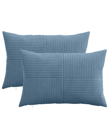 Federa 2 pcs ALMELO Blu 50 x 80 cm corduroy