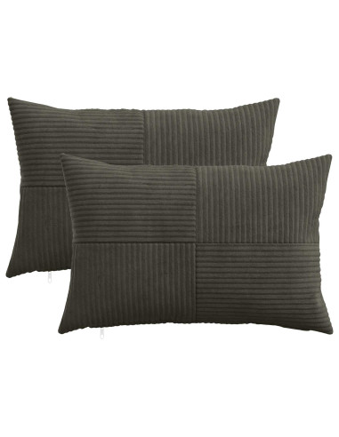 Federa 2 pcs ALMELO Antracite 50 x 80 cm corduroy