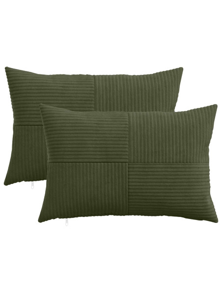 Federa 2 pcs ALMELO Verde 50 x 80 cm corduroy