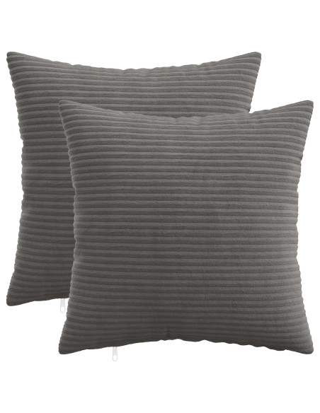Federa 2 pcs HEERLEN Grigio Scuro 40 x 40 cm corduroy