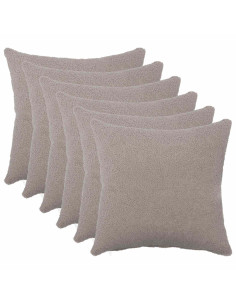 Federa 6 pcs HEERLEN Grigio Chiaro 40 x 40 cm Bouclé