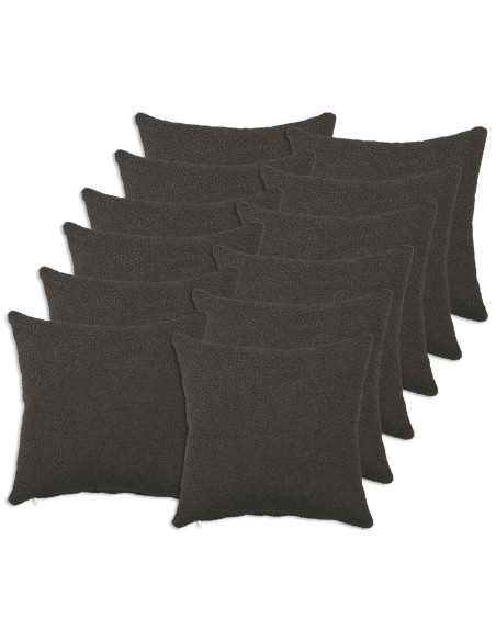 Federa 12 pcs HEERLEN Grigio Scuro 40 x 40 cm Bouclé