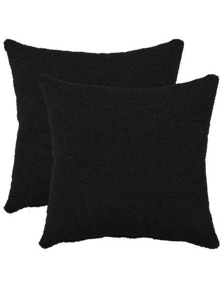 Federa 2 pcs HEERLEN Nero 40 x 40 cm Bouclé