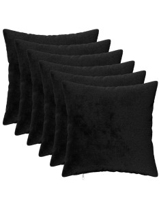 Federa 6 pcs HEERLEN Nero 40 x 40 cm Flanella