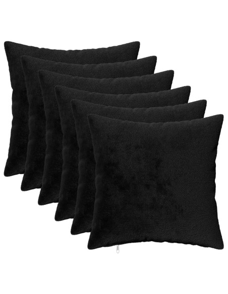 Federa 6 pcs HEERLEN Nero 40 x 40 cm Flanella