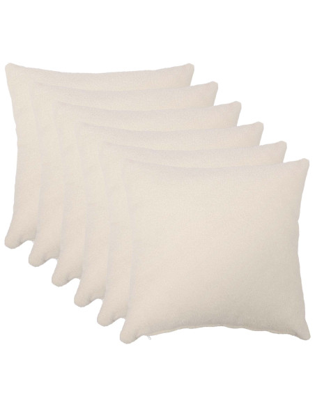 Federa 6 pcs HEERLEN Crema 40 x 40 cm Bouclé
