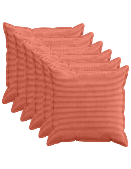 Federa 6 pz HOUTEN Rosso Arancio 70 x 70 cm corduroy