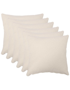 Federa 6 pcs HEERLEN Crema 55 x 55 cm Bouclé
