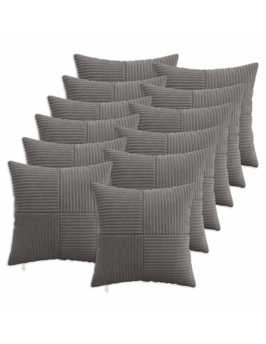 Federa 12 pcs ALMELO Grigio Scuro 45 x 45 cm corduroy