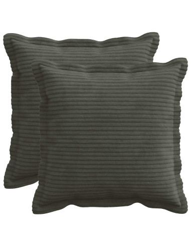 Federa 2 pz HOUTEN Antracite 30 x 30 cm corduroy