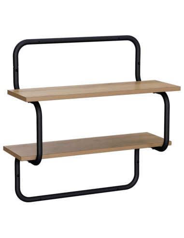 Mensola a muro a 2 livelli Rovere Artigianale 60 x 24,5 x 61 cm