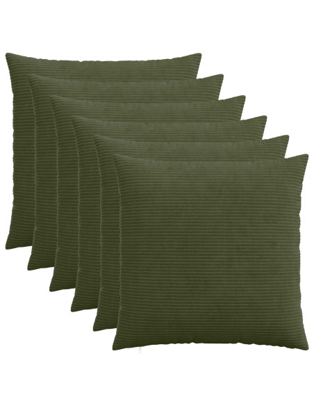 Federa 6 pcs HEERLEN Verde 65 x 65 cm corduroy