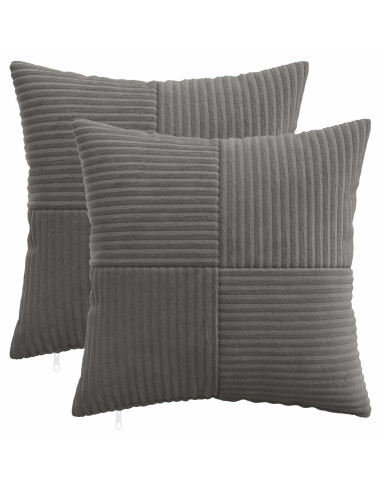 Federa 2 pcs ALMELO Grigio Scuro 35 x 35 cm corduroy