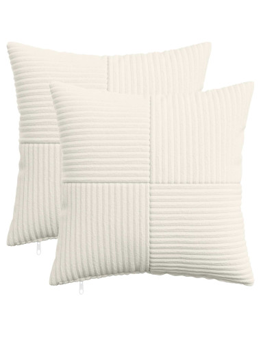 Federa 2 pcs ALMELO Crema 35 x 35 cm corduroy