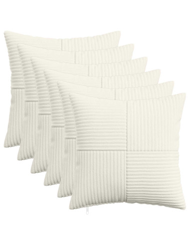 Federa 6 pcs ALMELO Crema 35 x 35 cm corduroy