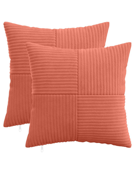 Federa 2 pcs ALMELO Rosso Arancio 35 x 35 cm corduroy