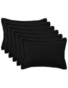 Federa 6 pcs HOUTEN Nero 40 x 60 cm Bouclé