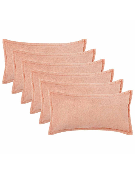 Federa 6 pcs HOUTEN Rosa 40 x 80 cm Bouclé