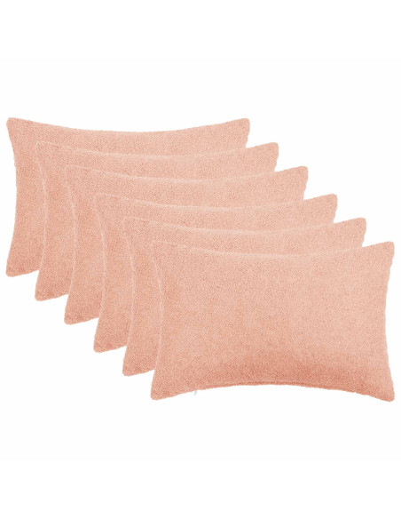 Federa 6 pcs HEERLEN Rosa 30 x 50 cm Bouclé