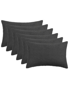 Federa 6 pcs HEERLEN Grigio Scuro 30 x 50 cm Bouclé