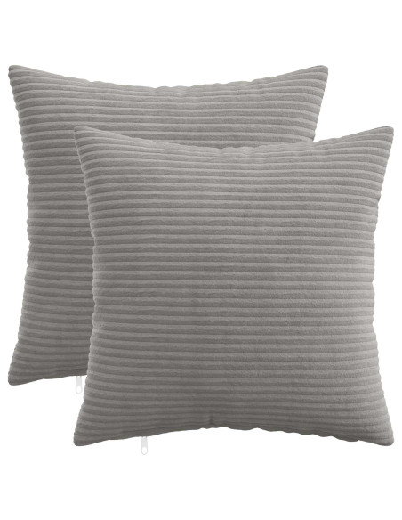 Federa 2 pcs HEERLEN Grigio Chiaro 35 x 35 cm corduroy