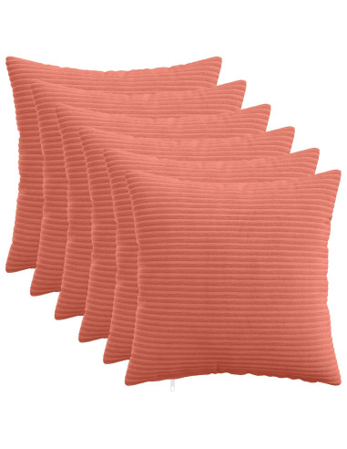 Federa 6 pcs HEERLEN Rosso Arancio 30 x 30 cm corduroy