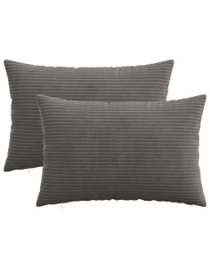 Federa 2 pcs HEERLEN Grigio Scuro 40 x 60 cm corduroy