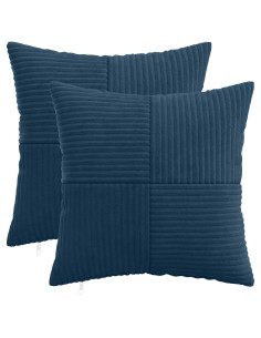Federa 2 pcs ALMELO Blu navy 50 x 50 cm corduroy