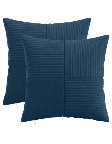 Federa 2 pcs ALMELO Blu navy 50 x 50 cm corduroy
