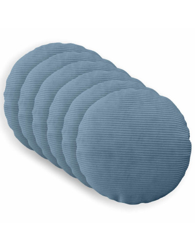 Federa 6 pcs HEERLEN Blu Ø 50 cm corduroy