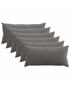 Federa 6 pcs HEERLEN Grigio Scuro 40 x 70 cm corduroy