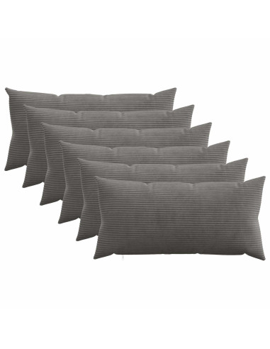Federa 6 pcs HEERLEN Grigio Scuro 40 x 70 cm corduroy