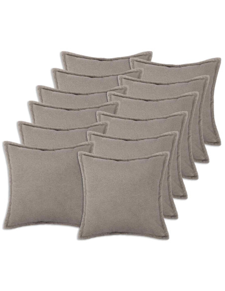 Federa 12 pcs HOUTEN Grigio Chiaro 45 x 45 cm Bouclé