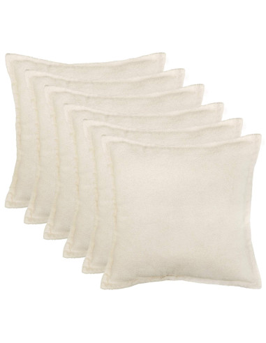 Federa 6 pcs HOUTEN Crema 45 x 45 cm Bouclé