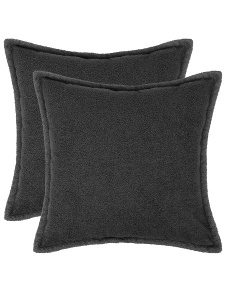 Federa 2 pcs HOUTEN Grigio Scuro 45 x 45 cm Bouclé