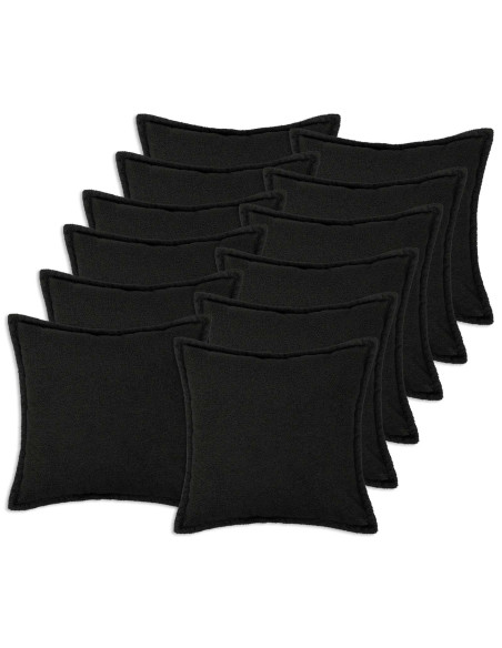 Federa 12 pcs HOUTEN Nero 45 x 45 cm Bouclé