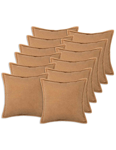 Federa 12 pcs HOUTEN Beige 45 x 45 cm Bouclé