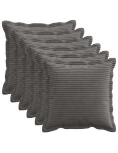 Federa 6 pz HOUTEN Grigio Scuro 50 x 50 cm corduroy