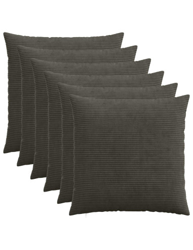 Federa 6 pcs HEERLEN Antracite 65 x 65 cm corduroy