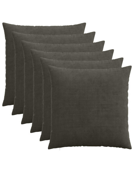 Federa 6 pcs HEERLEN Antracite 65 x 65 cm corduroy