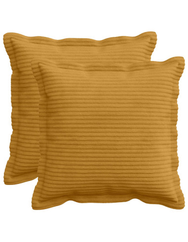 Federa 2 pz HOUTEN Giallo 45 x 45 cm corduroy