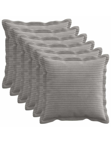 Federa 6 pz HOUTEN Grigio Chiaro 40 x 40 cm corduroy