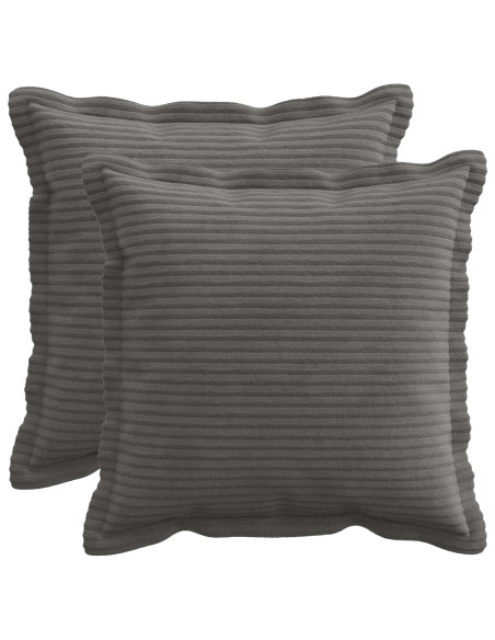 Federa 2 pz HOUTEN Grigio Scuro 40 x 40 cm corduroy
