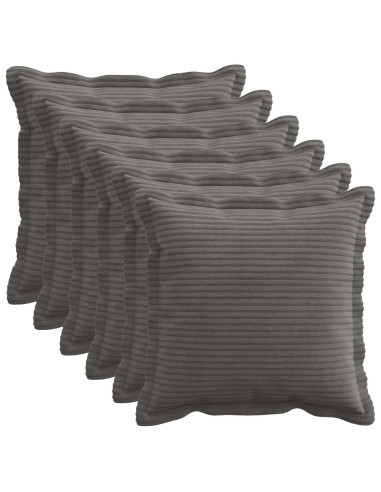 Federa 6 pz HOUTEN Grigio Scuro 40 x 40 cm corduroy