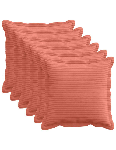 Federa 6 pz HOUTEN Rosso Arancio 40 x 40 cm corduroy