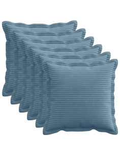 Federa 6 pz HOUTEN Blu 40 x 40 cm corduroy