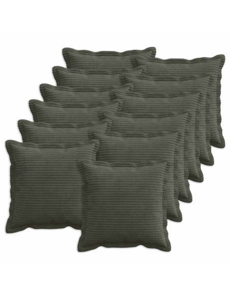 Federa 12 pz HOUTEN Antracite 40 x 40 cm corduroy