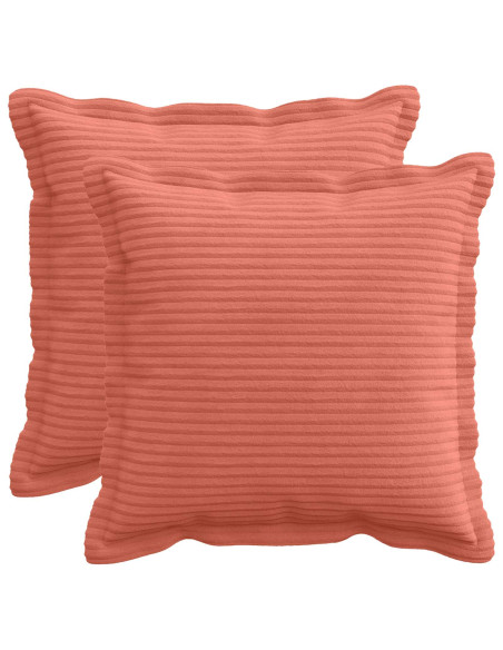 Federa 2 pz HOUTEN Rosso Arancio 40 x 40 cm corduroy
