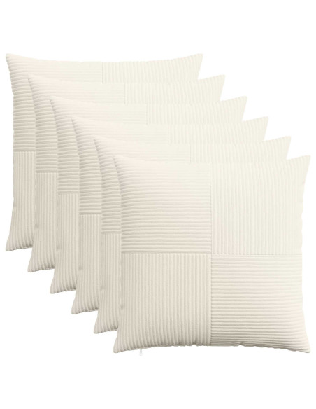 Federa 6 pcs ALMELO Crema 55 x 55 cm corduroy